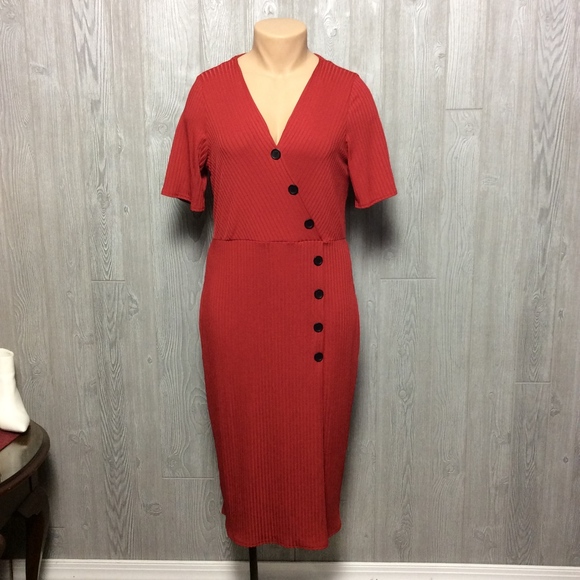 New Look Dresses & Skirts - Red and Black Stretch Dress PLUS SIZE 14